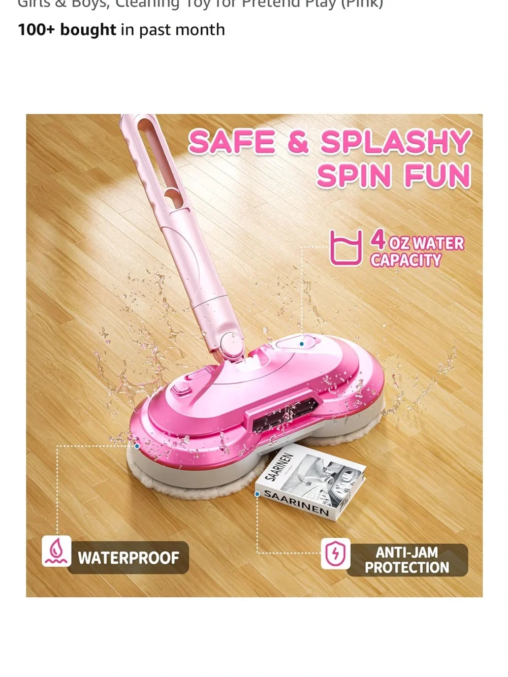 Kids Electric Spin Mop Toy - Pink